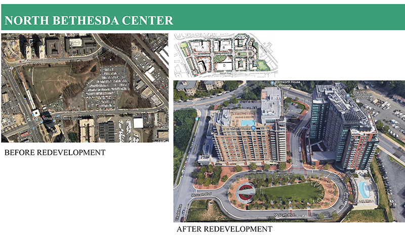 North Bethesda, Before and After Redevelopment