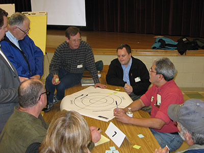 Participants share ideas about the Ten Mile Creek Limited Amendment at the November community meeting.