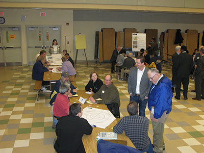 Participants share ideas about the Ten Mile Creek Limited Amendment at the November community meeting.