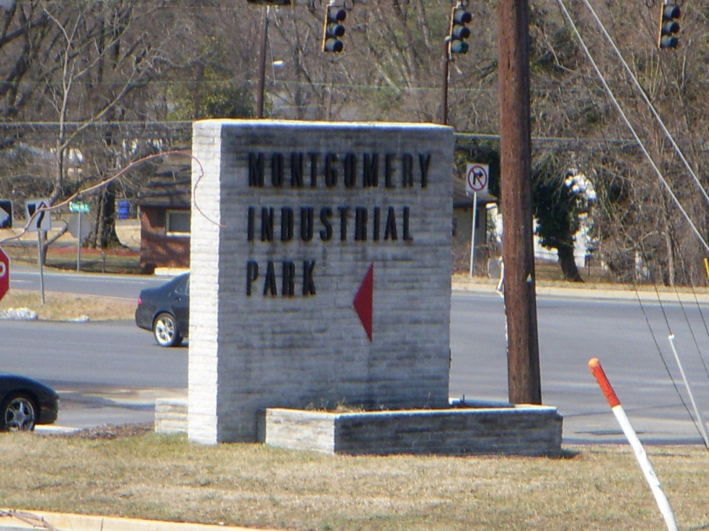The Automation Center opened in 1961 at the newly established Industrial Park on Columbia Pike. The original modern sign is a testament to the mid-century origins of this complex. 