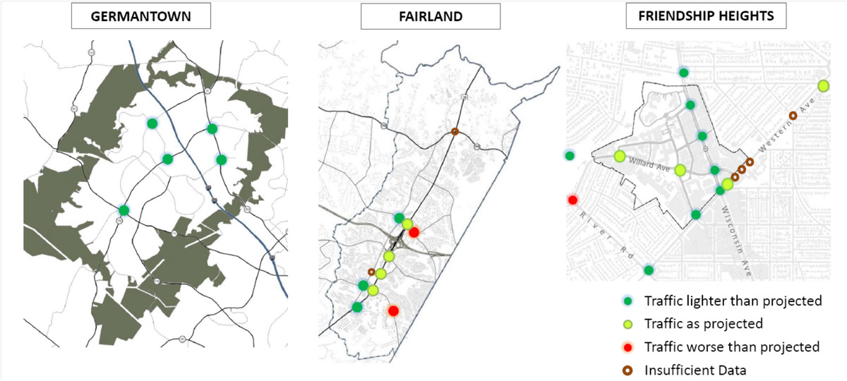 Master Plan Reality Check map - Germantown, Fairland, Friendship Heights