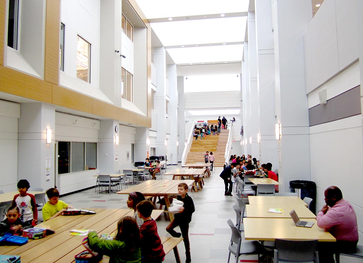 Figure05 The central atrium was reconceived as a central gathering spot with a grand staircase