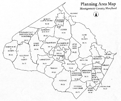 Planning Areas - Montgomery Area, Maryland