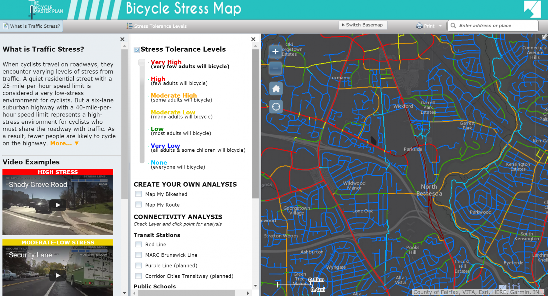 Bicycle Stress Map