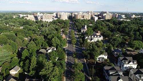 Aerial view of Georgia Avenue between Forest Glen and Silver Spring