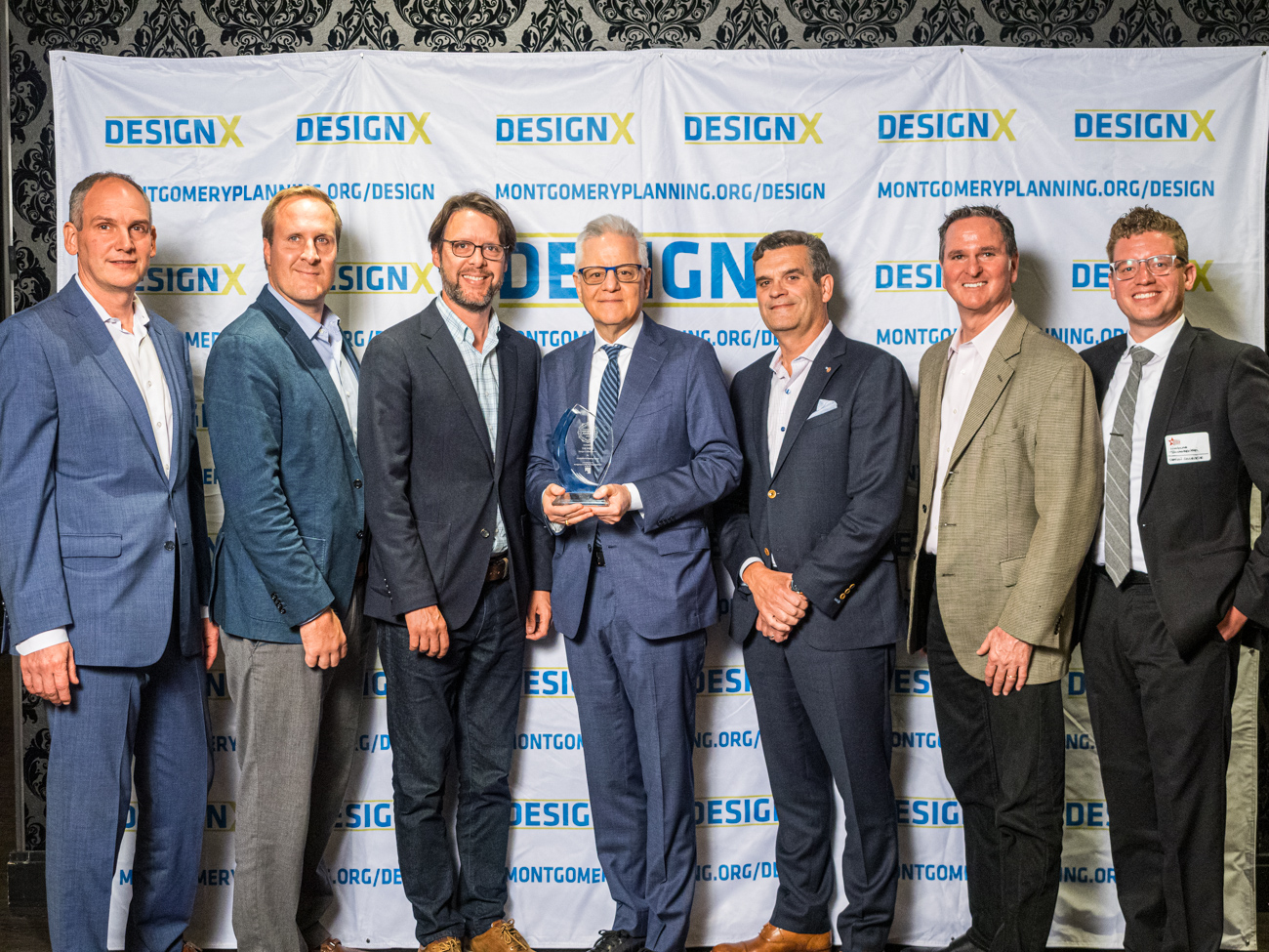 2019 Design Excellence Award winners with Montgomery County Councilmember Hans Riemer