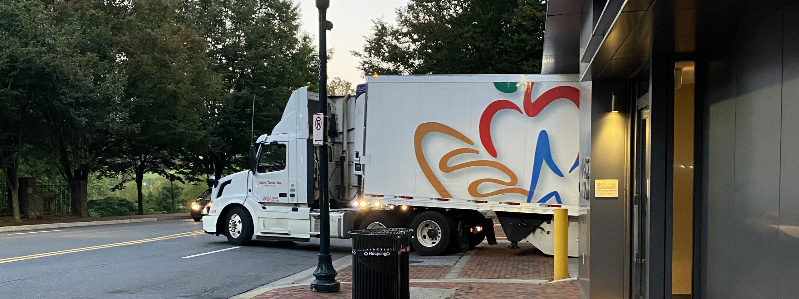 Grocery truck at loading dock