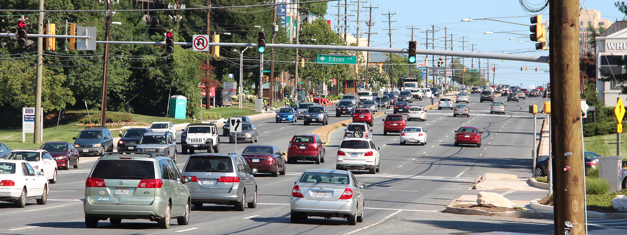 multilane road with heavy traffic