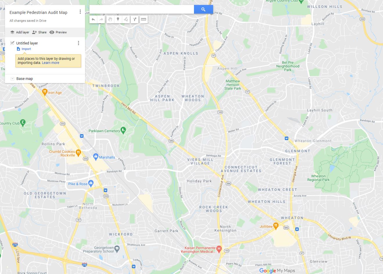 Example Google MyMaps map