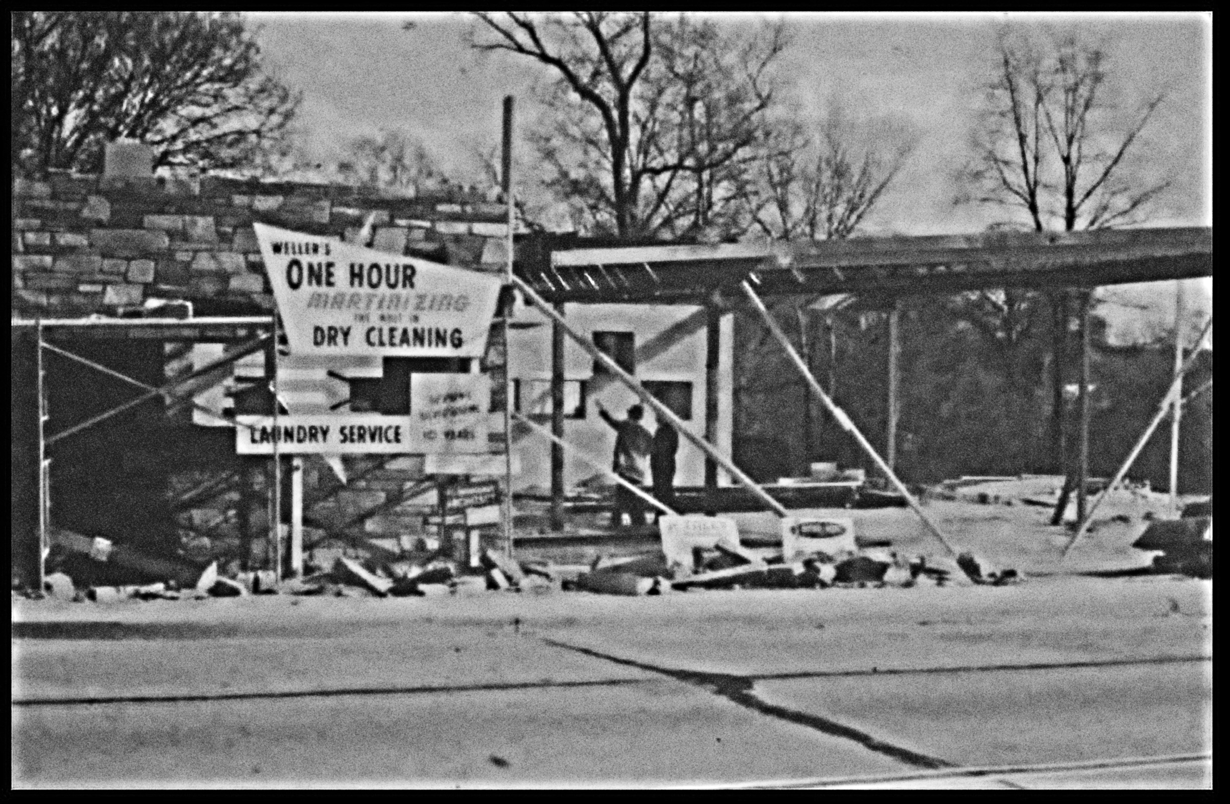 Weller's Dry Cleaning historic photo of construction of building