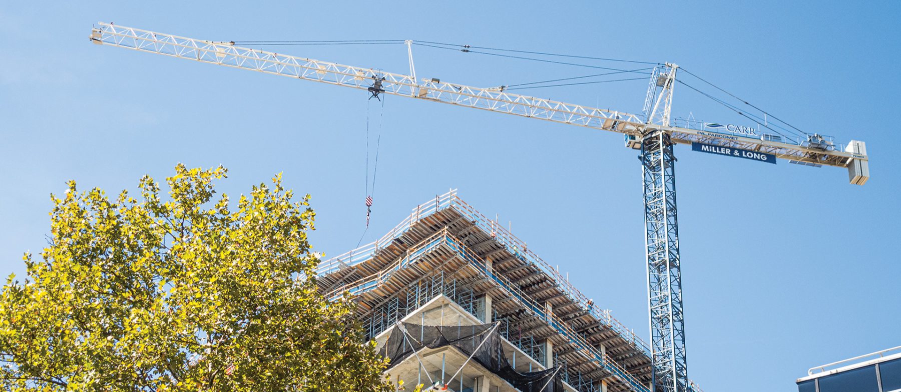 crane over a building being constructed
