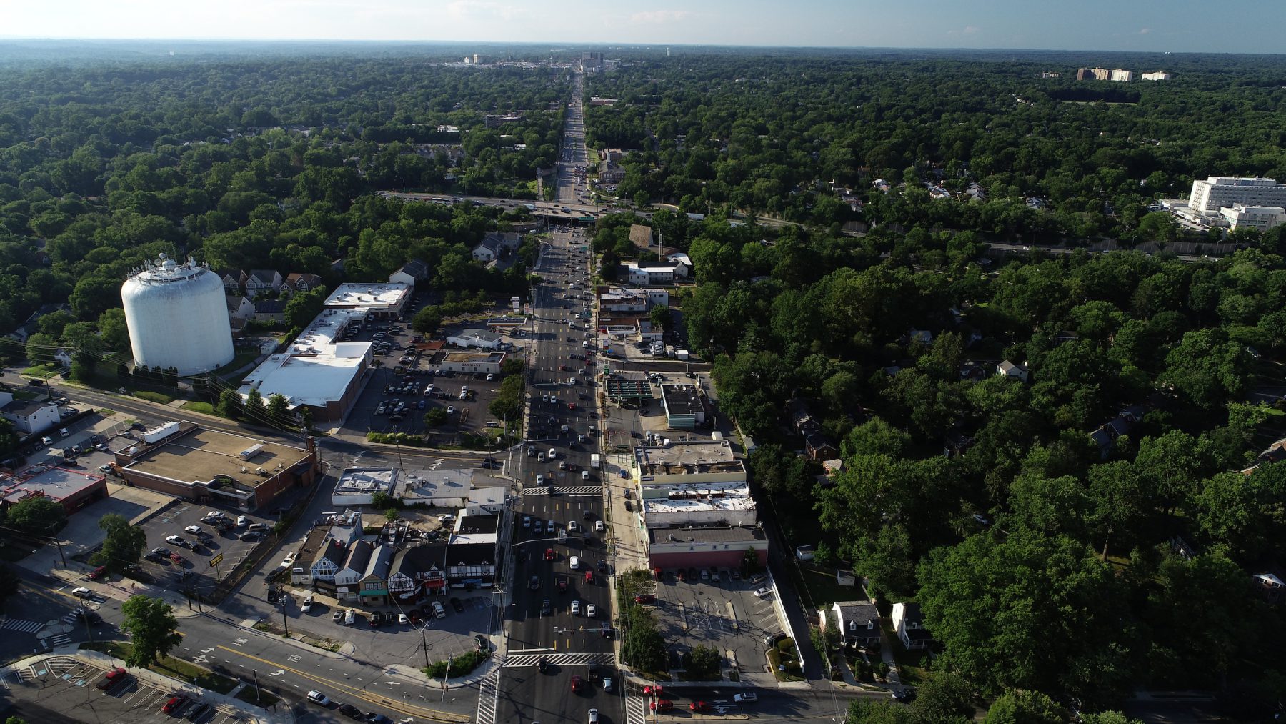aerial view of forest glen area